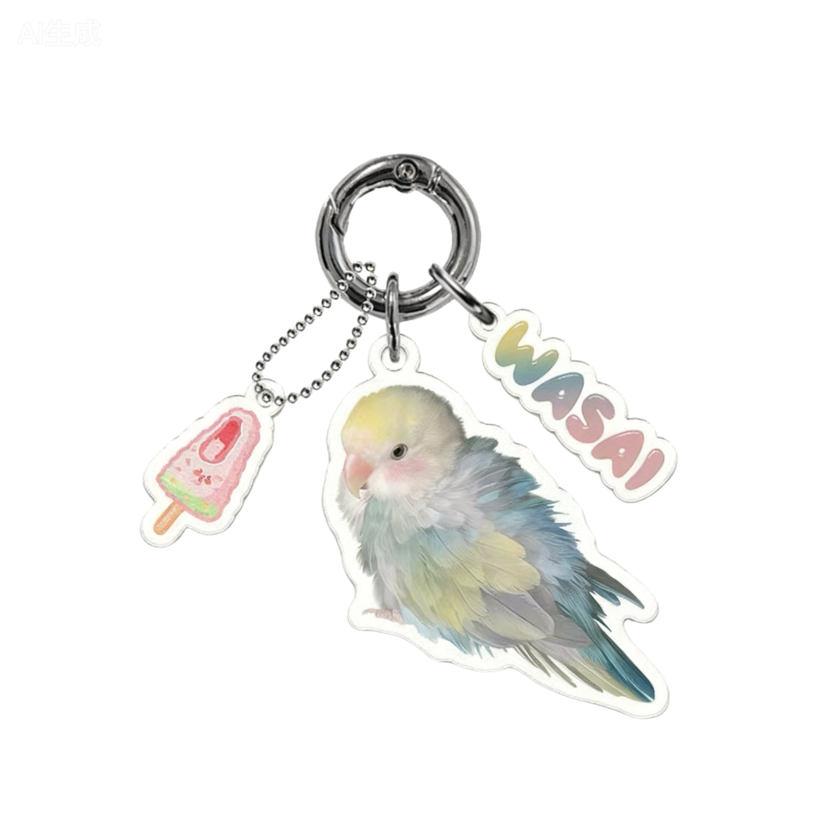 Custom acrylic pet portrait keychain hand-painted from pet photo – personalized cat and dog illustration gift