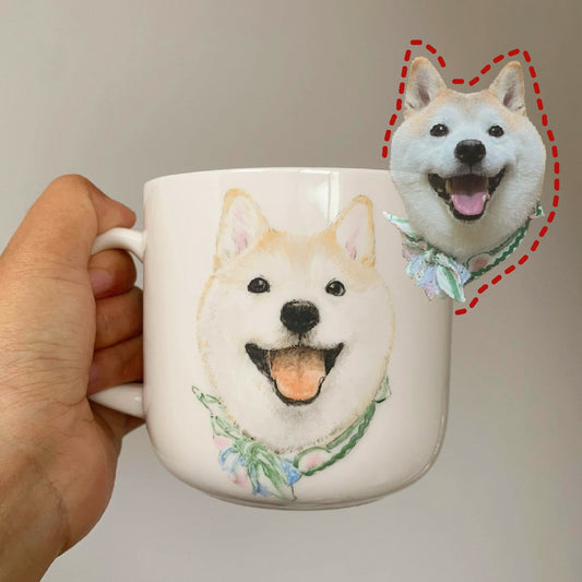 Custom Hand Painted Pet Portrait Mug