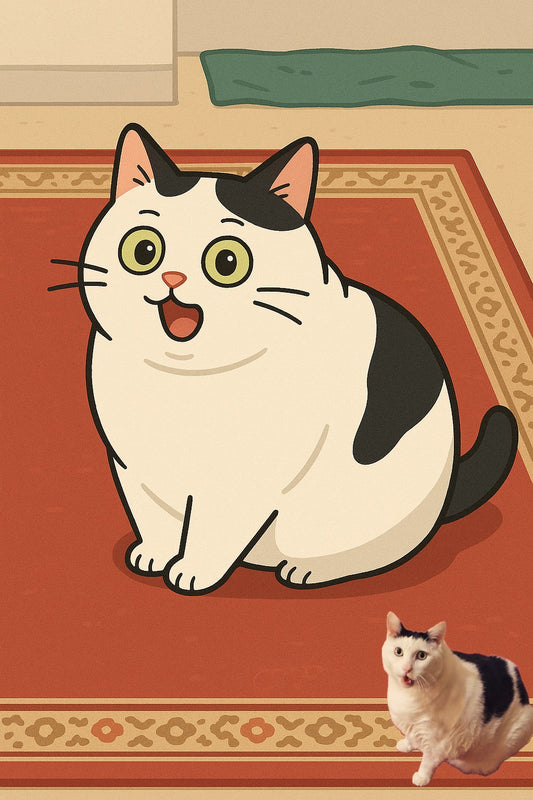 Huh Cat’s Cartoon Portrait: Hand-Drawn Art Captures Quirky Charm