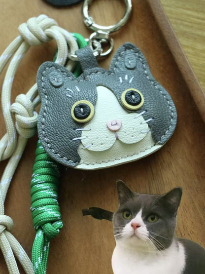 Custom Cat Leather Keychains