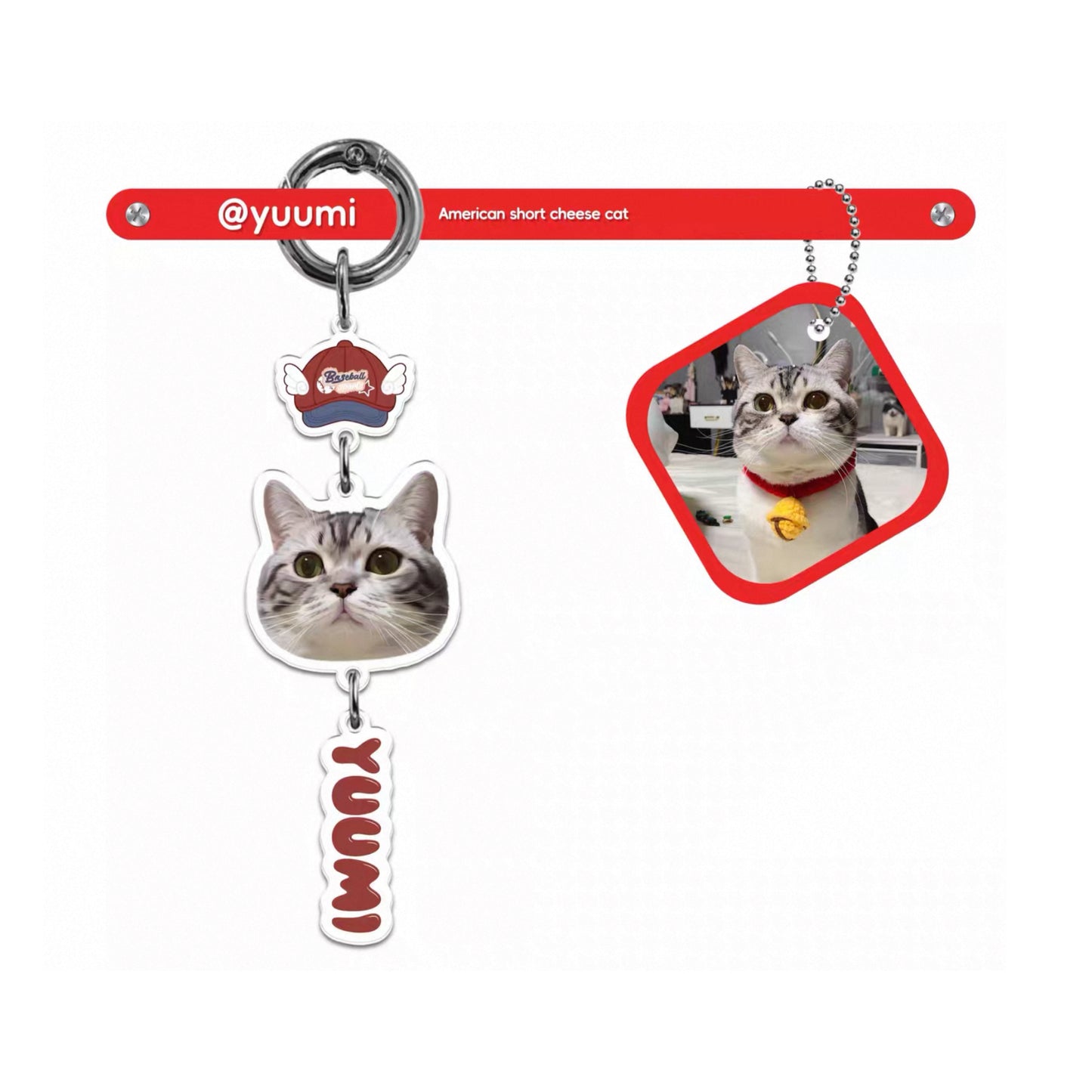 Custom Acrylic Pet Portrait Keychain