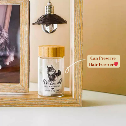 pet fur keepsake, pet's fur, Personalized Pet Hair Keepsake, pet photo keepsake, cat fur & photo keepsake